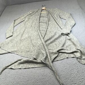 KAVU Cardigan Sweater Womens One Size Gray Open Front Waterfall Hem Knit Canada